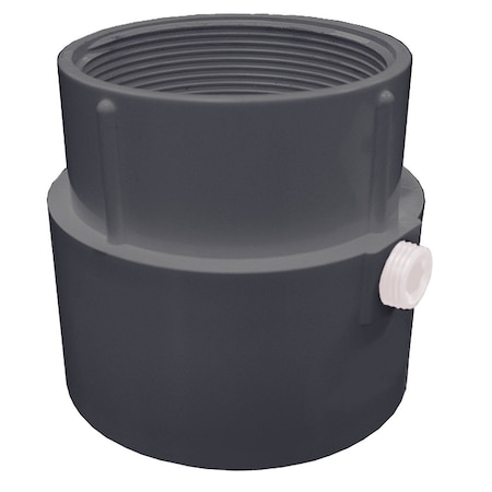 Jones Stephens 4in. PVC Pipe Fit Drain Base with Primer Tap, for 3-1/2in. Spud D52452